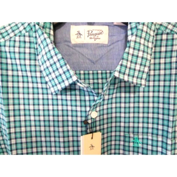 Original Penguin Men Mini Plaid Long Sleeve Shirt Extra tExtra Large 2XL New - Picture 3 of 8
